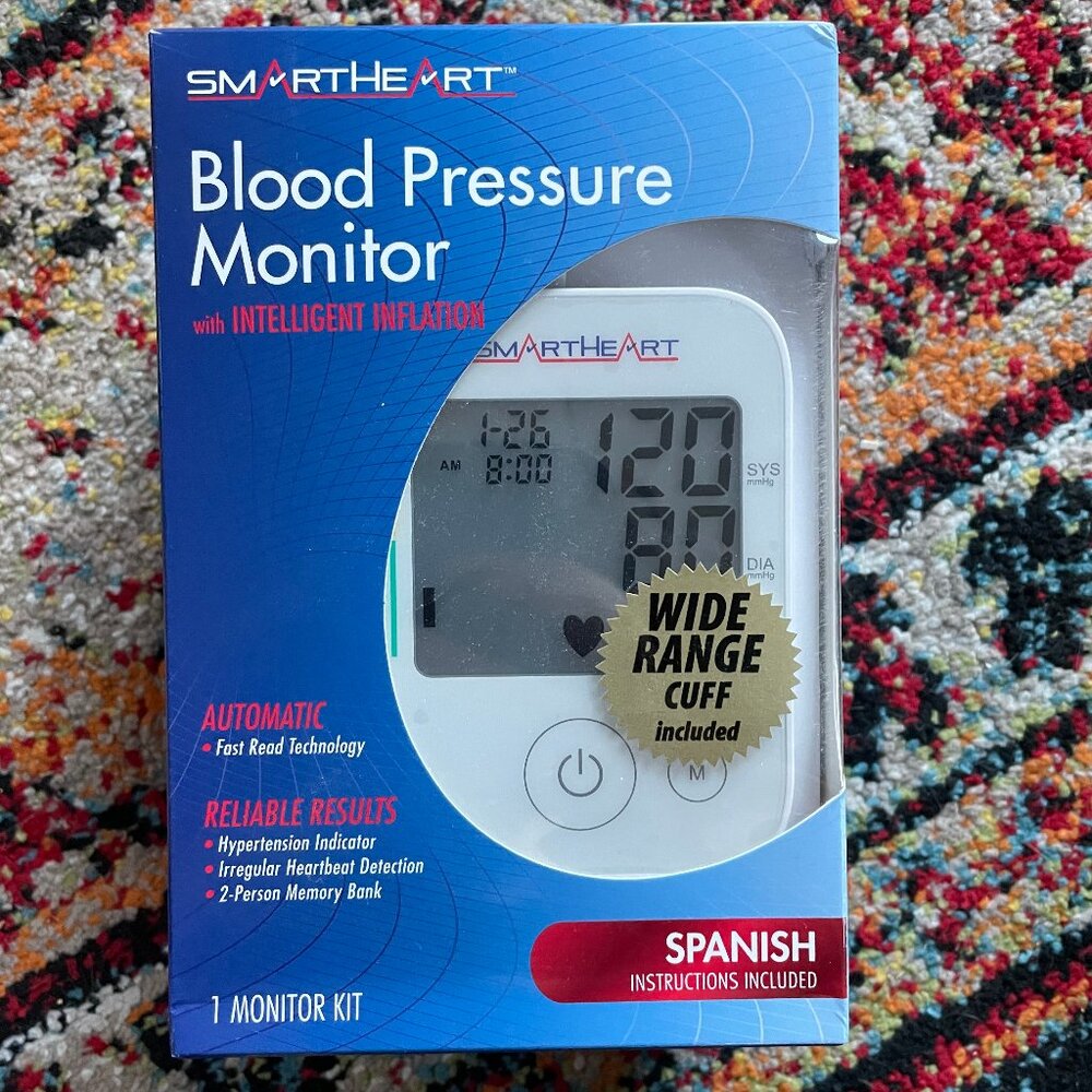 SmartHeart Blood Pressure Monitor - New In Box - English and Spanish